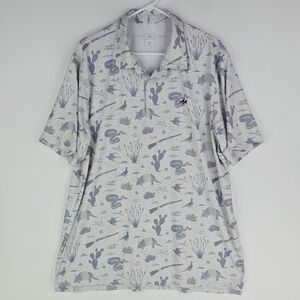 Two Dove Gray Men's 2XL Desert Snake Motif Tin Cup Short Sleeve Golf Polo